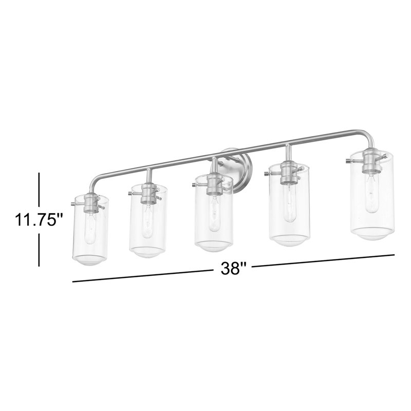 Barbosa 5 - Light Dimmable Vanity Light, Brushed Nickel