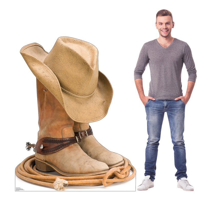 57 x 45 Inch Cowboy Boots and Hat Cardboard Cutout