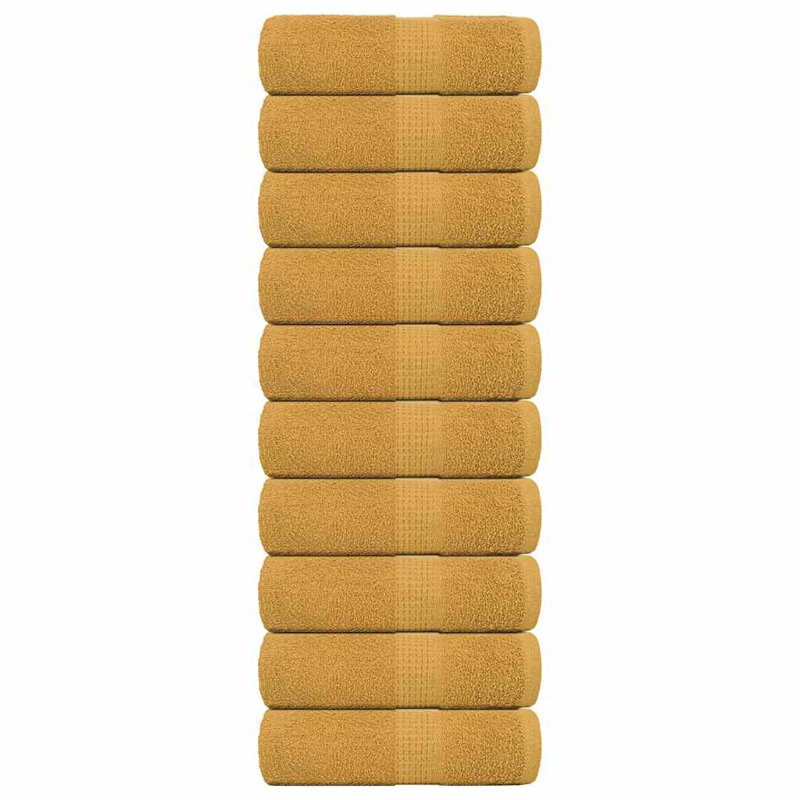 Sawiki 100% Cotton Bath Towels, Gold, Hand Towel - 10 Pack
