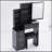 29.2" Small Size Left Bedside Cabinet Vanity Table + Cushioned Stool, Large Sliding, Touch Control, Tri-Color Switching, Brightness Adjust LED Mirror, High Capacity Storage, Suitable For Small Space-1713415262