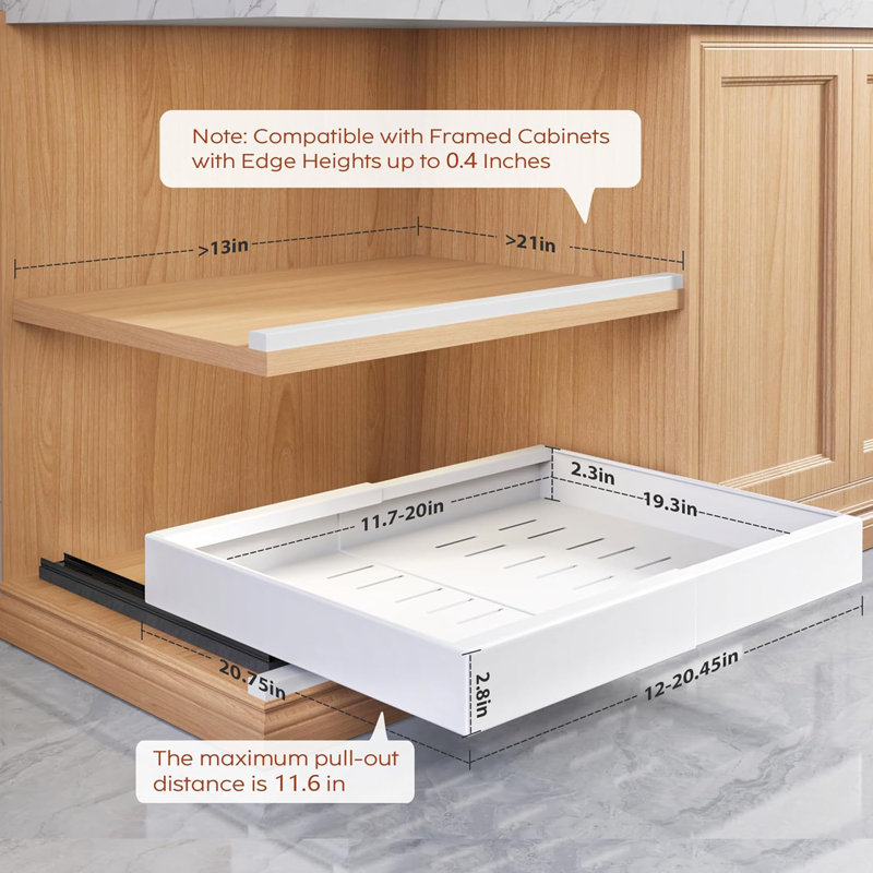 Pull Out Cabinet Storage Device, White