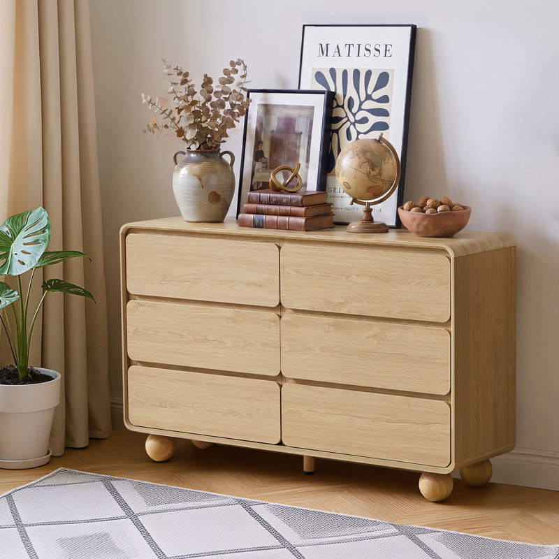 6 Drawer 47.24'' W Accent Chest, Natural