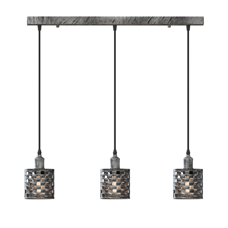 Timmer 3 - Light Kitchen Island Pendant, Brushed Silver