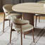 Ensemble de table de salle à manger pour 4 personnes beige et brun en pierre frittée ovale et en bois massif