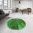 Abstract Wool Green Area Rug-1725679791