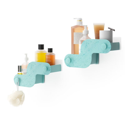 Ensemble de 2 boîtes de rangement de salle de bain adhésives Nami, sans perceuse