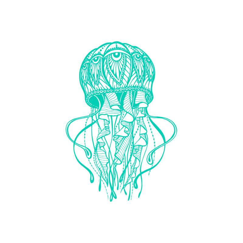 Décalcomanie murale jellyfish Manila, Menthe