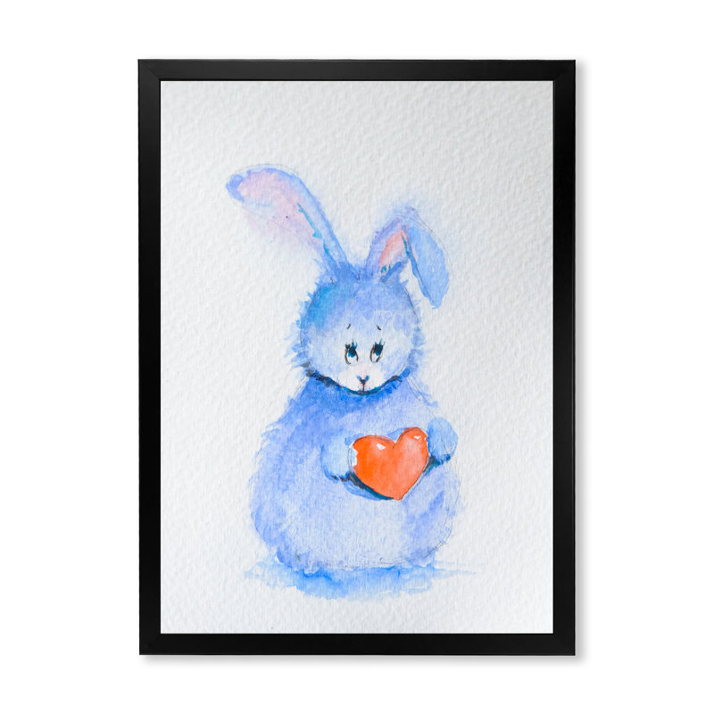 «Cute Funny Rabbit Bunny», reproduction de cadre photo sur toile, Toile avec cadre photo noir, H 20 po x l 12 po x P 1 po