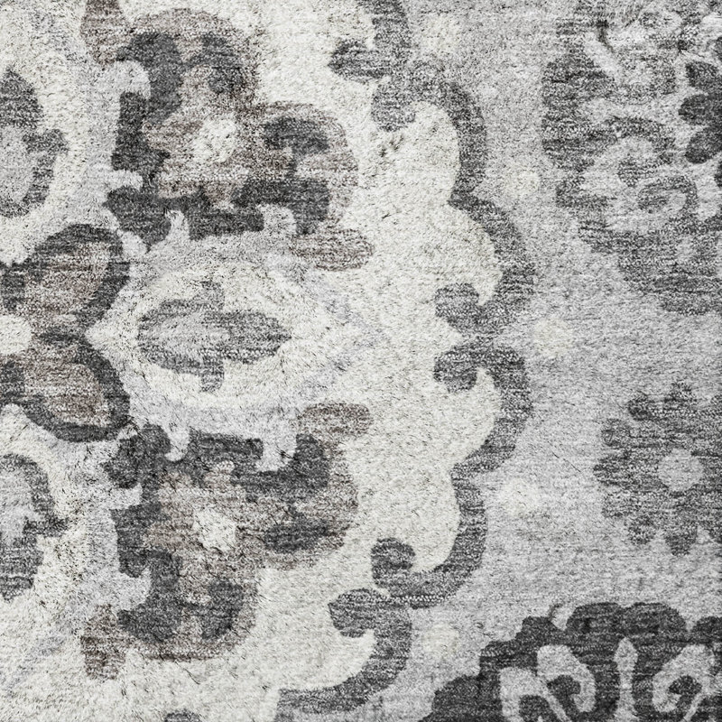 Tapis kaléidoscope Dream Shag ADS763 lavable à la machine de qualité supérieure, Silver, 5' x 7'6"