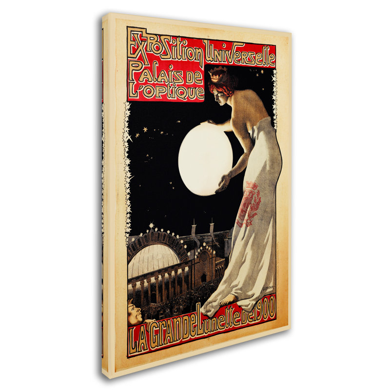 « paris expo loptique 1900 », publicité sur toile tendue, H 19 po x l 12 po