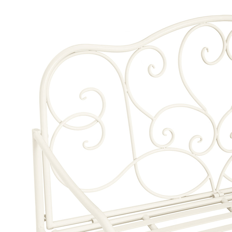 Outdoor Garden Bench, Matte White