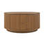 Table de tambour cannelée en noyer avec tiroirs cachés pour le rangement de salon moderne-934029473