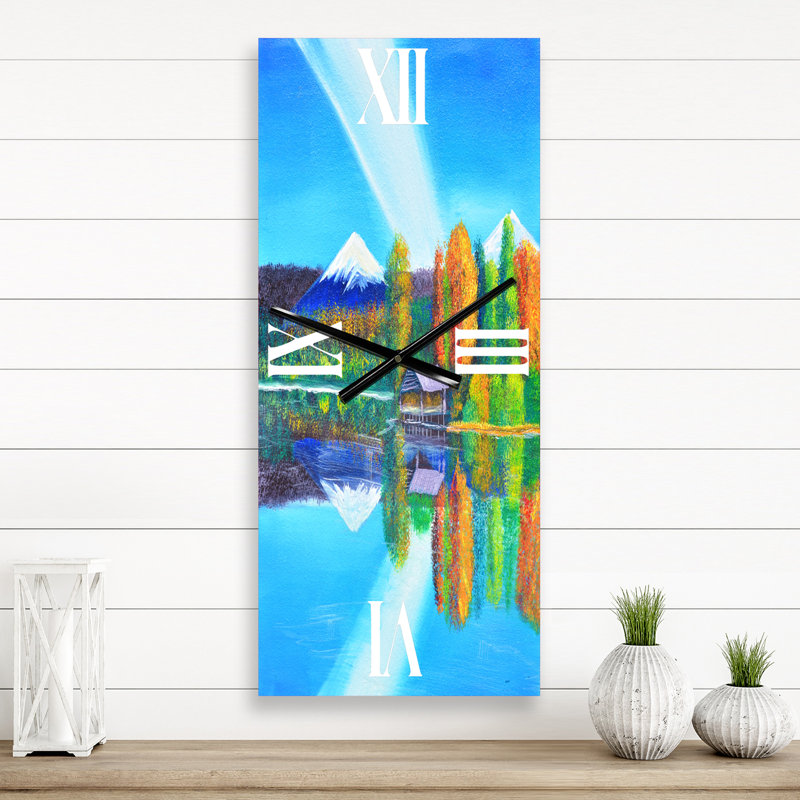 Horloge murale Reflection of Mountain and Sky on the Lake, Petit