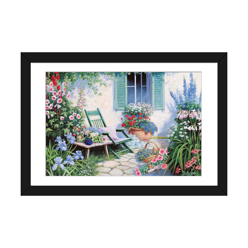 «A Beautiful Spot», reproduction sur toile, H 16 po x l 24 po x P 1 po, Papier d'art encadré noir, Blanc