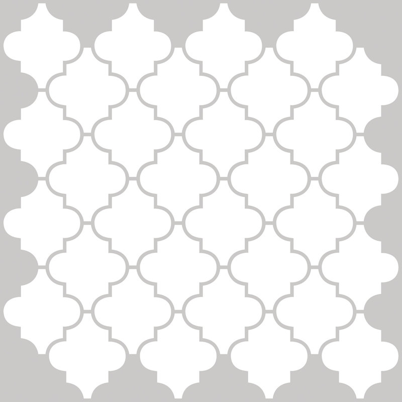Carrelage mosaïque auto-adhésif en résine gris / blanc 10 po x 10 po Quatrefoil