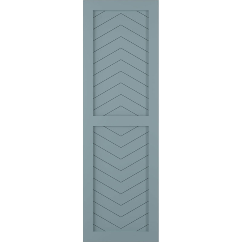 Volets à fixation fixe en PVC à deux panneaux de style moderne True Fit, Bleu paisible, 12", 47"