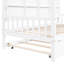 Lit simple blanc avec lit gigogne et tablette, lit confortable pour la structure, aire de jeu semi-fermée