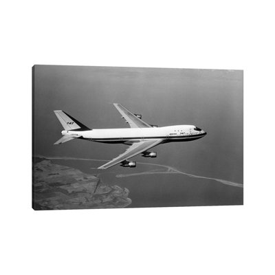 1960s Boeing 747 in Flight 1 Piece Wrapped Canvas Wall Art