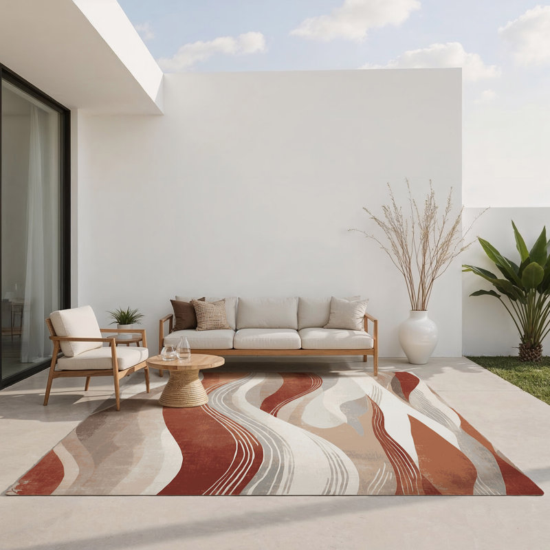 Blushed Horizons Indoor And Outdoor Area Rug, Rectangle 8' x 10'