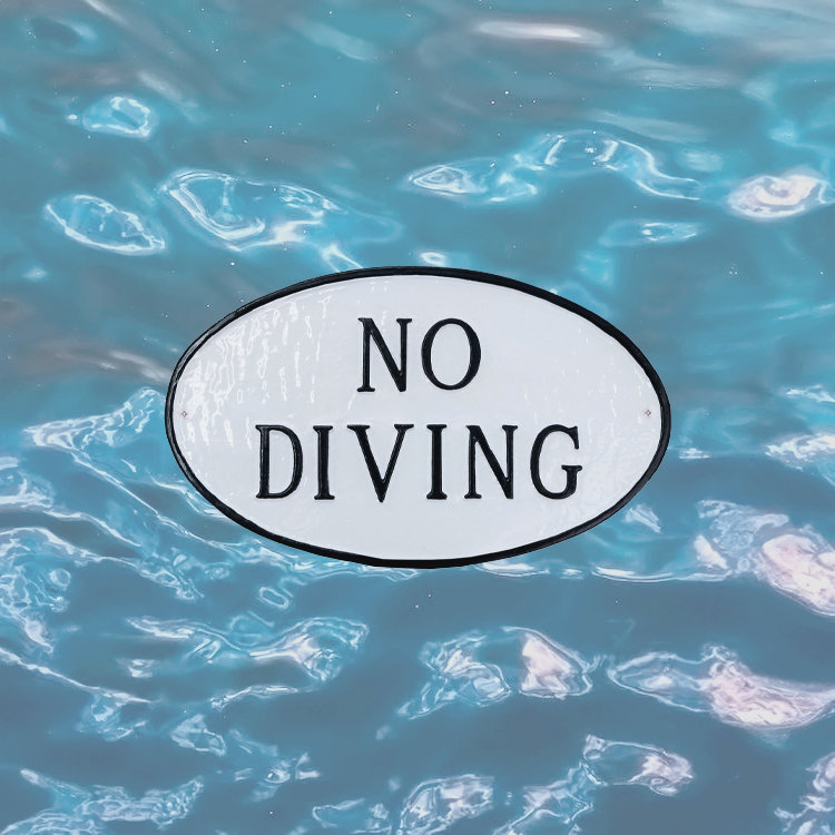 Plaque ovale standard No Diving, Fer suédois
