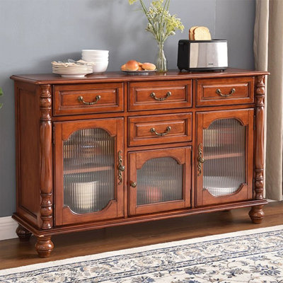Deep-cherry Solid + Manufactured Wood Sideboard