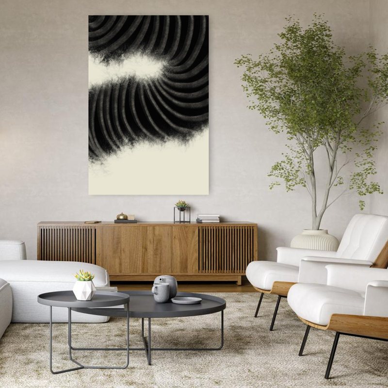 Art mural contemporain abstrait Resson 2, H 48 po x l 32 po