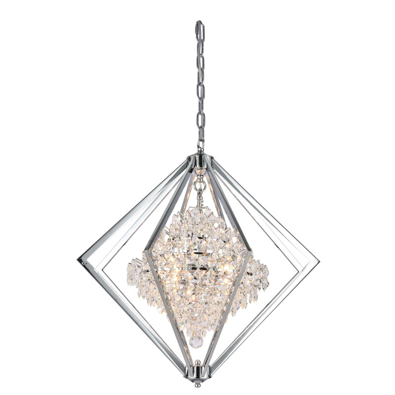 Savanah 4-Light Chandelier With Clear Crystal Accents, Chrome