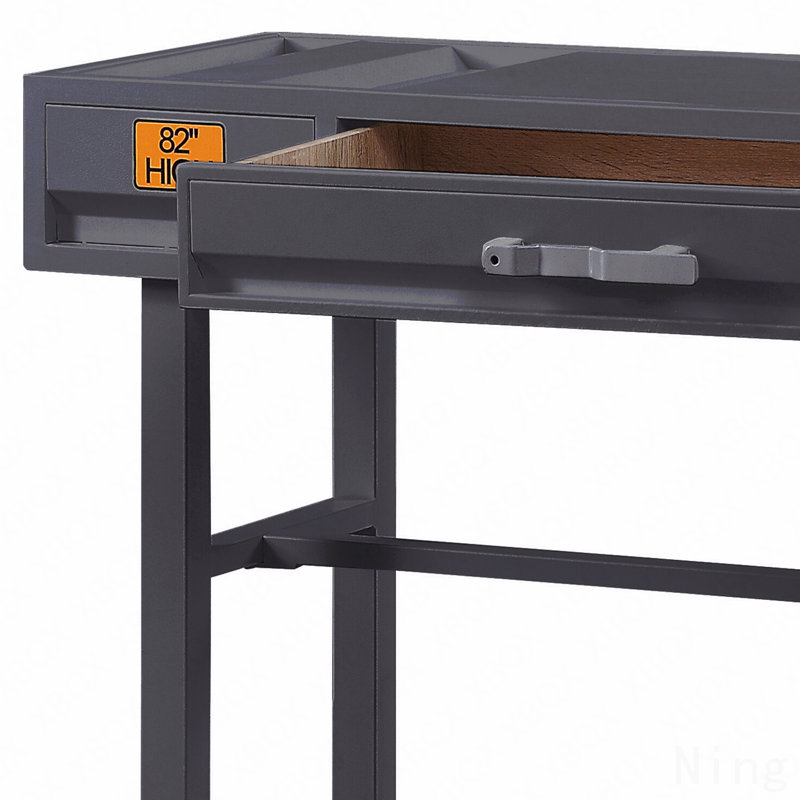 Bureau d'écriture avec 1 tiroir Gunmetal, Noir