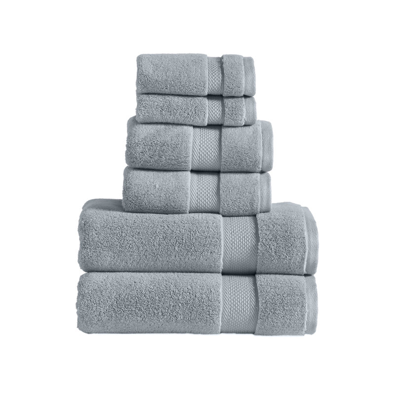 Modern Threads 650GSM Luxury 6-Piece Quick-Dry Towel Set  Plush & Ultra-Absorbent for Spa-Like Experience, Smoke