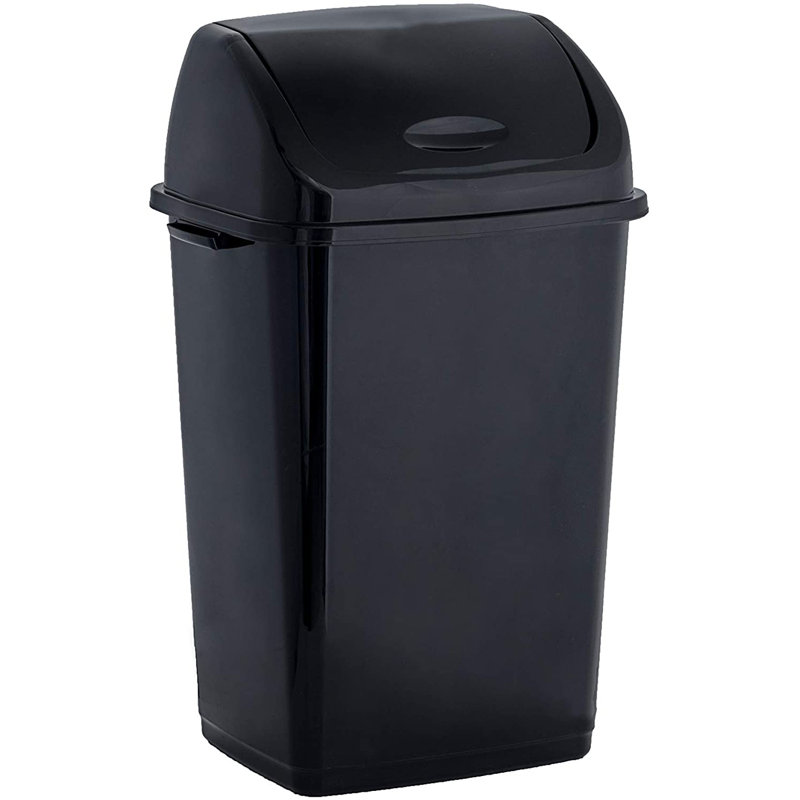 Poubelle à battant 13 gallons, Noir