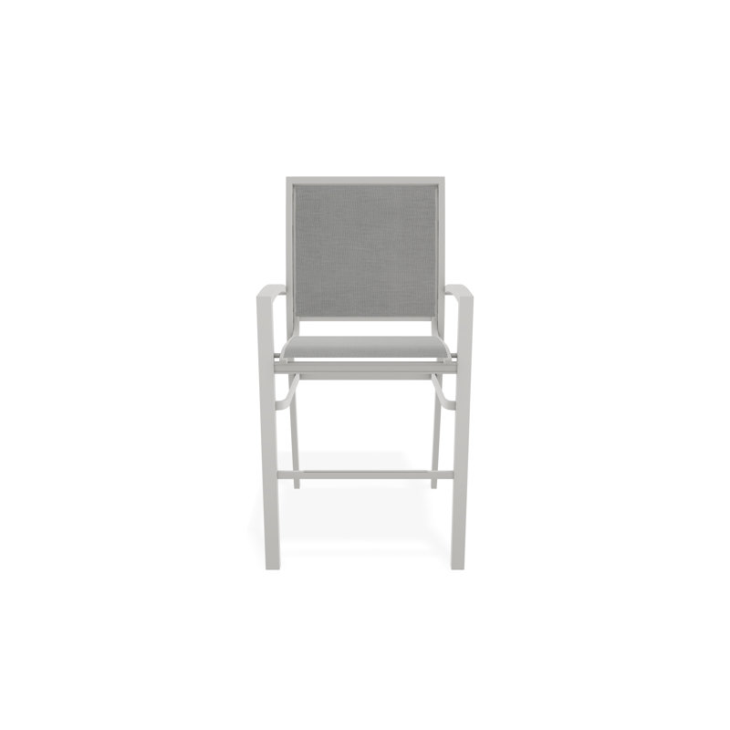 Chaise de café empilable à hauteur de barre Kendall, Neige, Alliage Sunbrella®