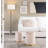 Quilted Ottoman Set In Gold Metal And Cream Velvet