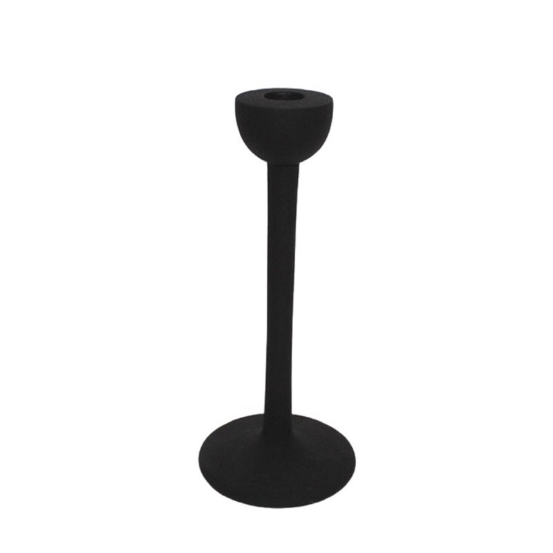 Giedre Aluminium Candle Holder, 12.5" H x 5" W x 5" D, Black