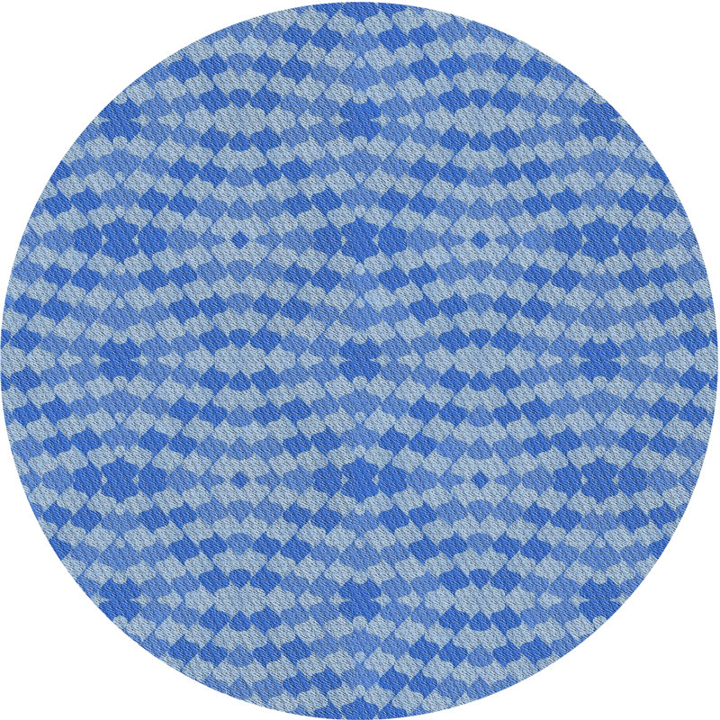 Tapis géométrique bleu ciel clair, Rond 6 pi
