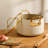 Bloomhouse 8 Quart Stock Pot with Lid – PFAS-Free Ceramic Nonstick Dutch Oven, Heavy Duty Aluminum, Almond Cream with Gold Handles-121833714