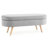 Oval Storage Bench, Grey 43.5"X16"X16", With Exact Rubber Wood Legs - Footstool And Seat 43.5"X16"X16" Bench Distinct-1769480606