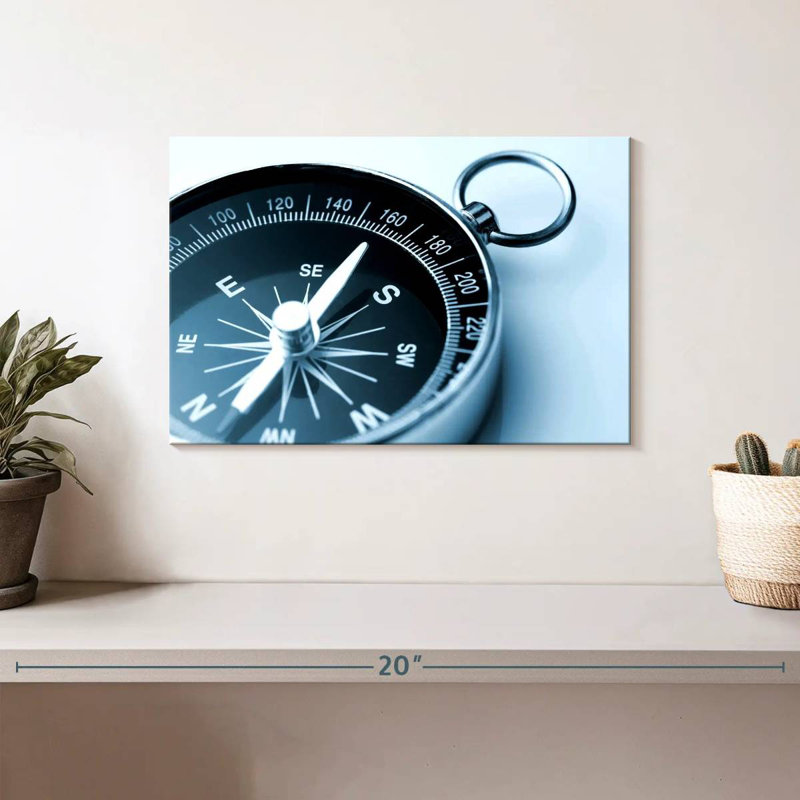 Large Metal Compass, 8" H x 12" W