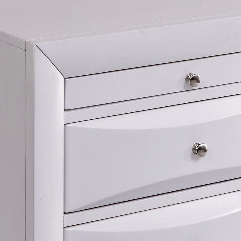 Nightstand With 2 Drawers, White