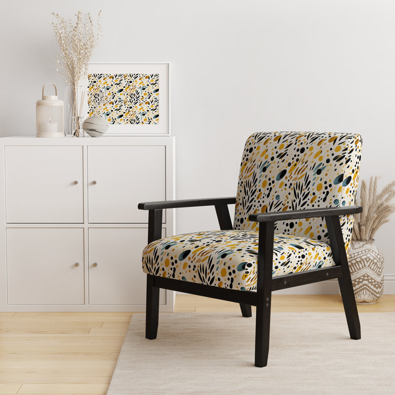 Beige et noir imprimé guépard Simplicity - Fauteuil rembourré moderne, fauteuil d'appoint géométrique moderne