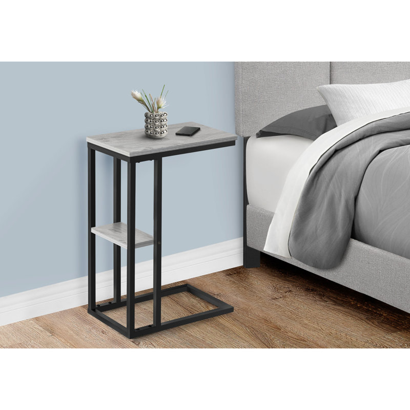 Accent Table For Convenience - Grey Laminate Finish And Metal Frame Living Bedroom Attraction Side Frame, Ideal Spaces