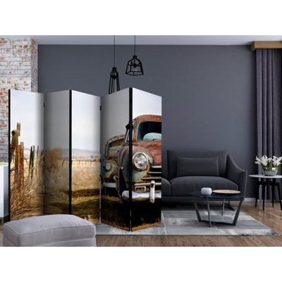 89 " W x 68 " H 5 - Panel Solid Wood Folding Room Divider