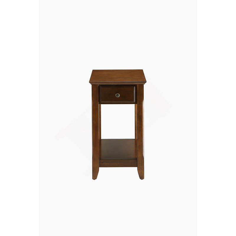 Table de bout, table d'appoint avec tiroir de rangement et tablette ouverte