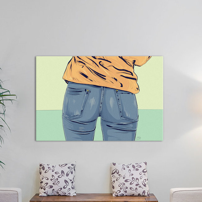 « jeans », peinture sur toile tendue, H 40 po x l 26 po x P 1,5 po