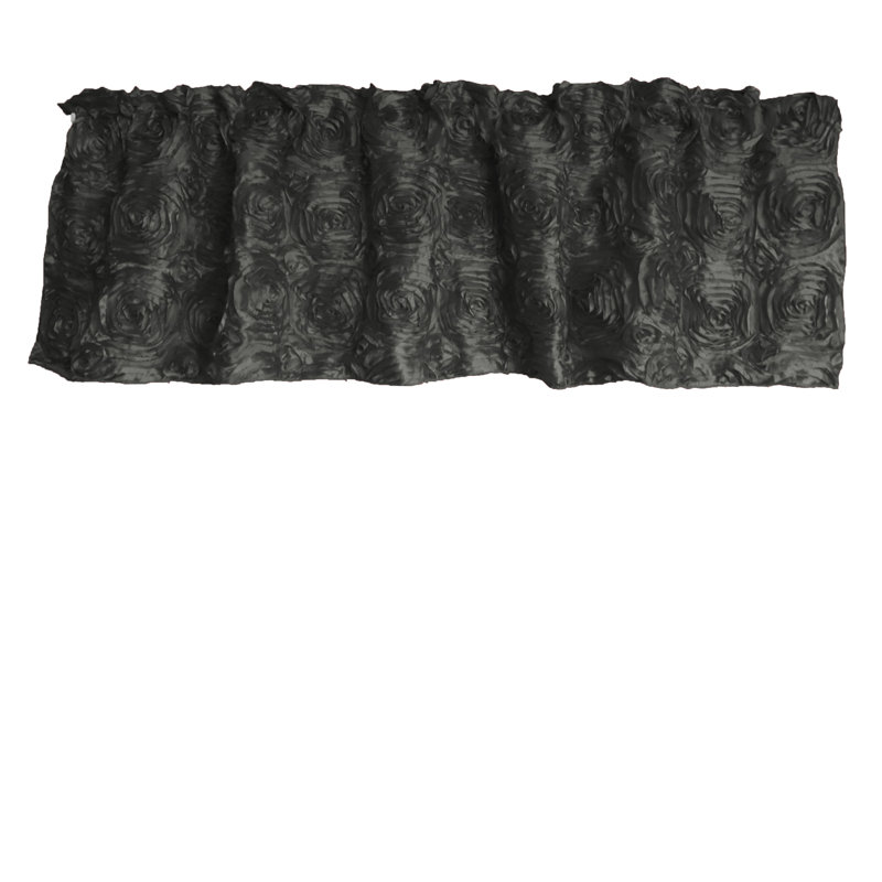 Floral Tailored Window Valance, 54" W x 16" L, Charcoal Gray