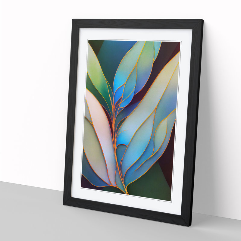 Leaf Crystals - Framed Print, 46cm H x 34cm W x 2cm D, Walnut