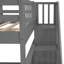 Stairway Full-Over-Full Bunk Bed With Storage And Guard Rail For Bedroom, Dorm, Grey