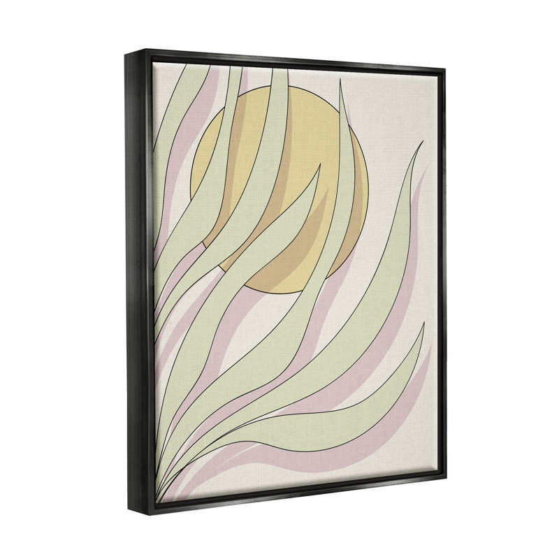 "Contemporary Tropical Plant Leaves" par Lil 'Rue - cadre flottant, impression sur toile, H 21 po x l 17 po x P 1,7 po