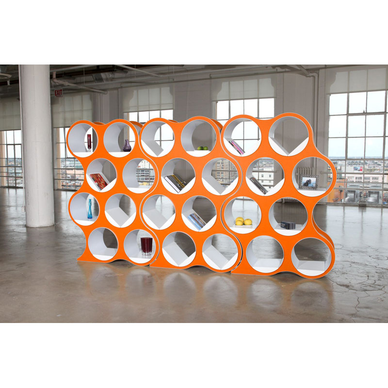 BOLLA POP Geometric Bookcase, 8 Shelves, Tangerine