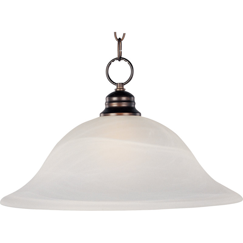 Luminaire suspendu 1 cloche pour une cloche Candelaria, Marbre / Bronze huilé