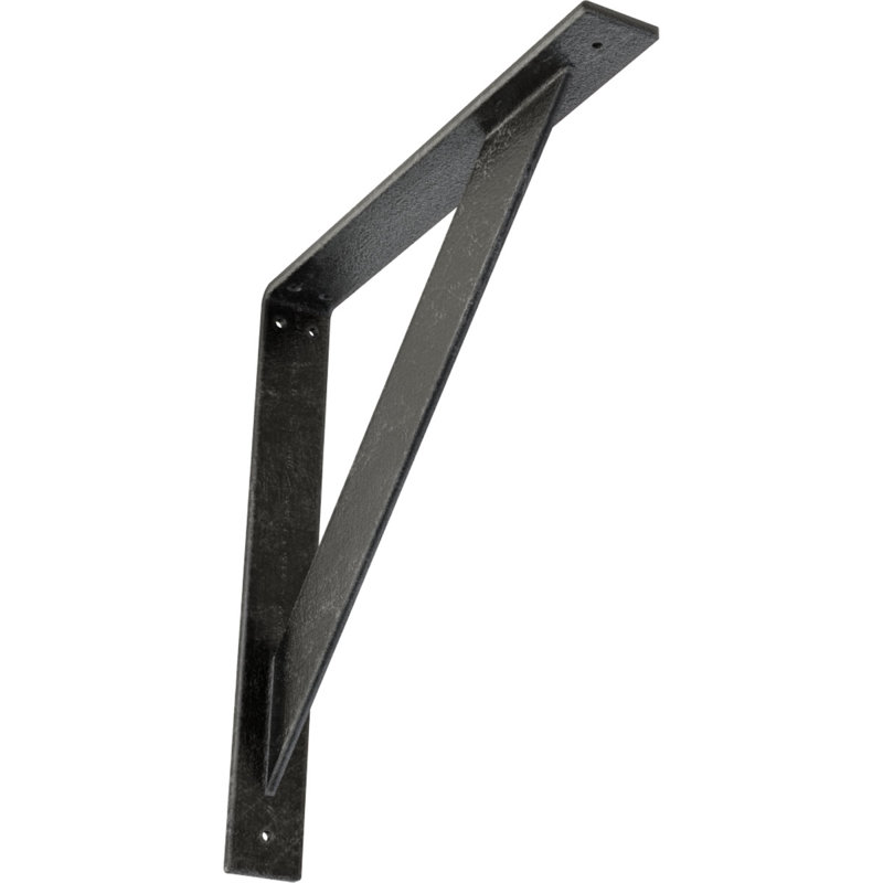 Support traditionnel en acier, Argent antique, H 16 po x l 2 po x P 16 po